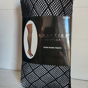 Chatties Legwear Open Work Tights Black Fishnet Stockings